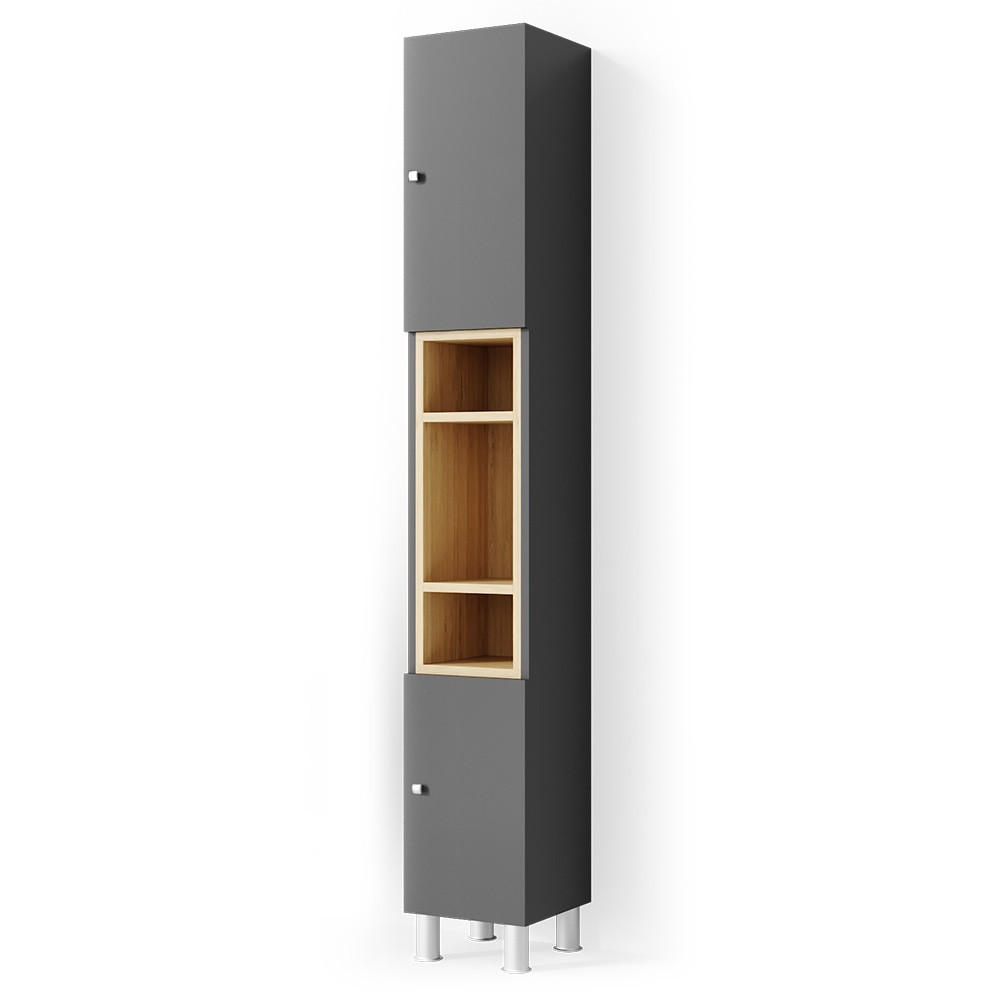 BADRUMSSKÅP Aquis antracit 30x190 cm 190/30/30 cm