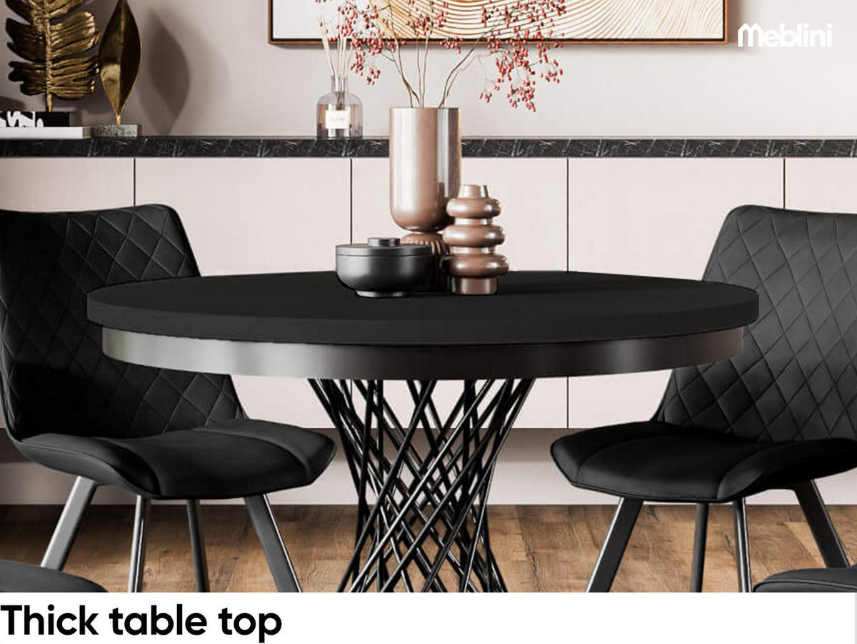 ESSTISCH LUCO - Schwarz, Holzwerkstoff (100/100/77cm) - Meblini