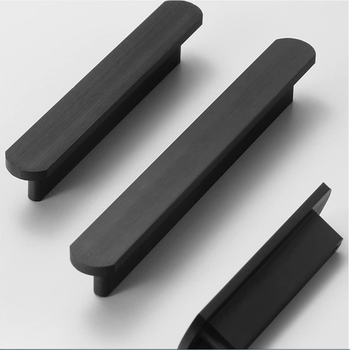 KÜCHENGRIFF Schwarz 6er-Set 96 mm gebürstetes Messing - Schwarz, Metall (1.8/1.7/12.6cm)