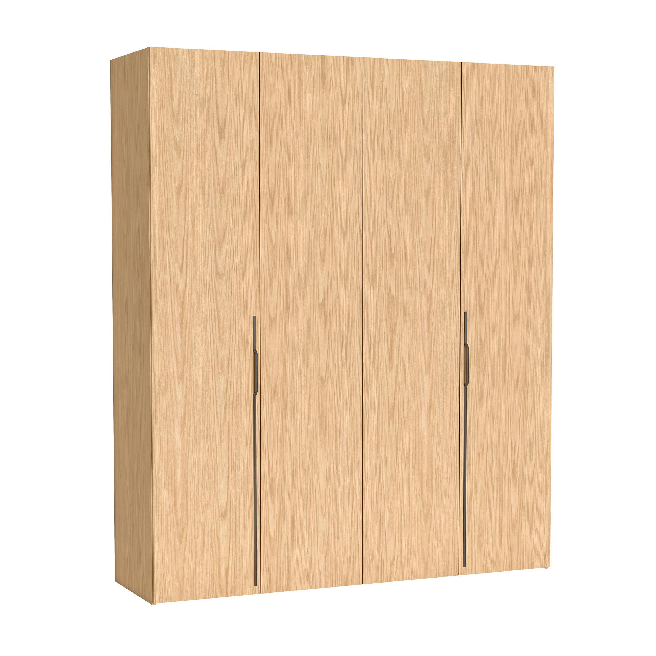 FALTTÜRENSCHRANK Omodeo 200 cm breit in Bookmatch-Eiche – mit WingLine-Falttüren - Eichefarben, Holzwerkstoff (200/240/58cm) - AX Living