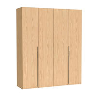 FALTTÜRENSCHRANK Omodeo 200 cm breit in Bookmatch-Eiche – mit WingLine-Falttüren - Eichefarben, Holzwerkstoff (200/240/58cm) - AX Living