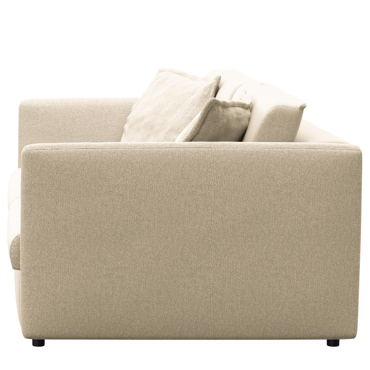 3-SITZER SOFA - Creme/Schwarz, Kunststoff/Textil (219/84/117cm) - home24