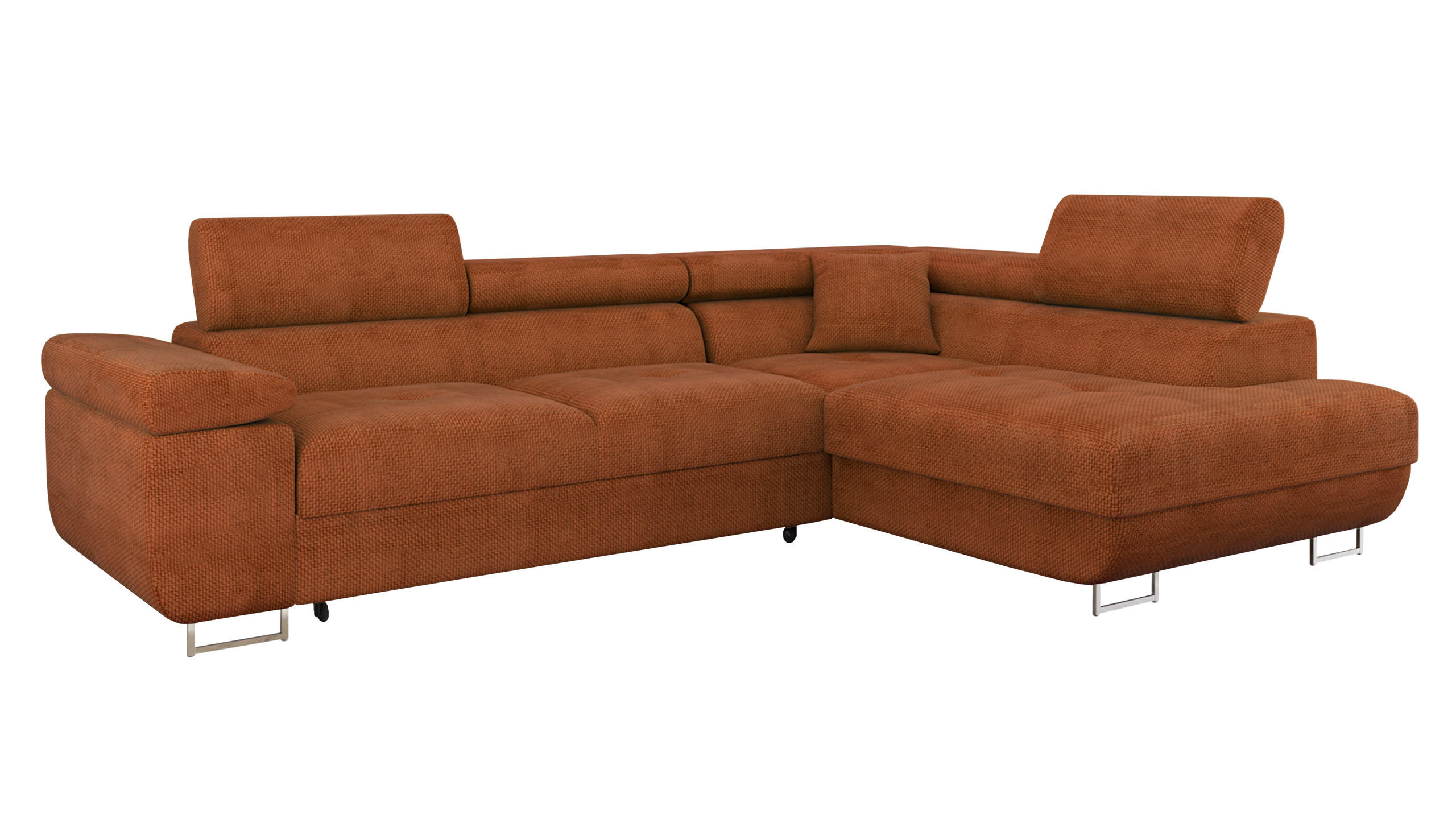ECKSOFA Torezio, Seite: Rechts - Dunkelorange, Holz/Textil (274/203cm) - MIRJAN24