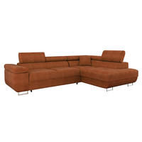 ECKSOFA Torezio, Seite: Rechts - Dunkelorange, Holz/Textil (274/203cm) - MIRJAN24