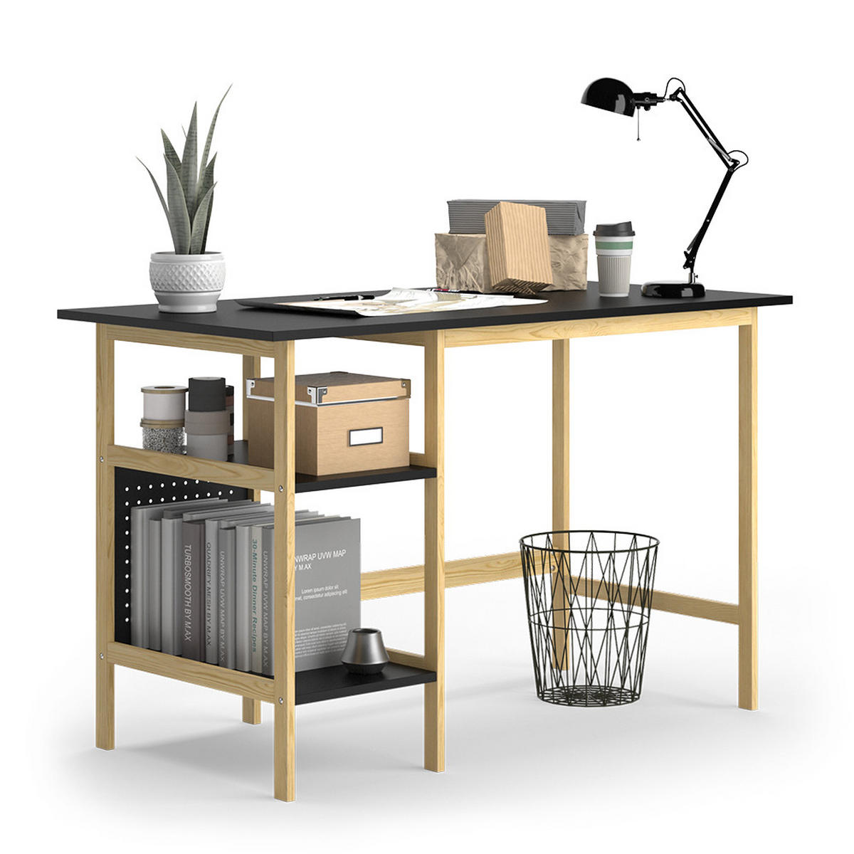 STŮL Elvia Černá - černá, kompozitní dřevo (60/120/75cm) - Vicco