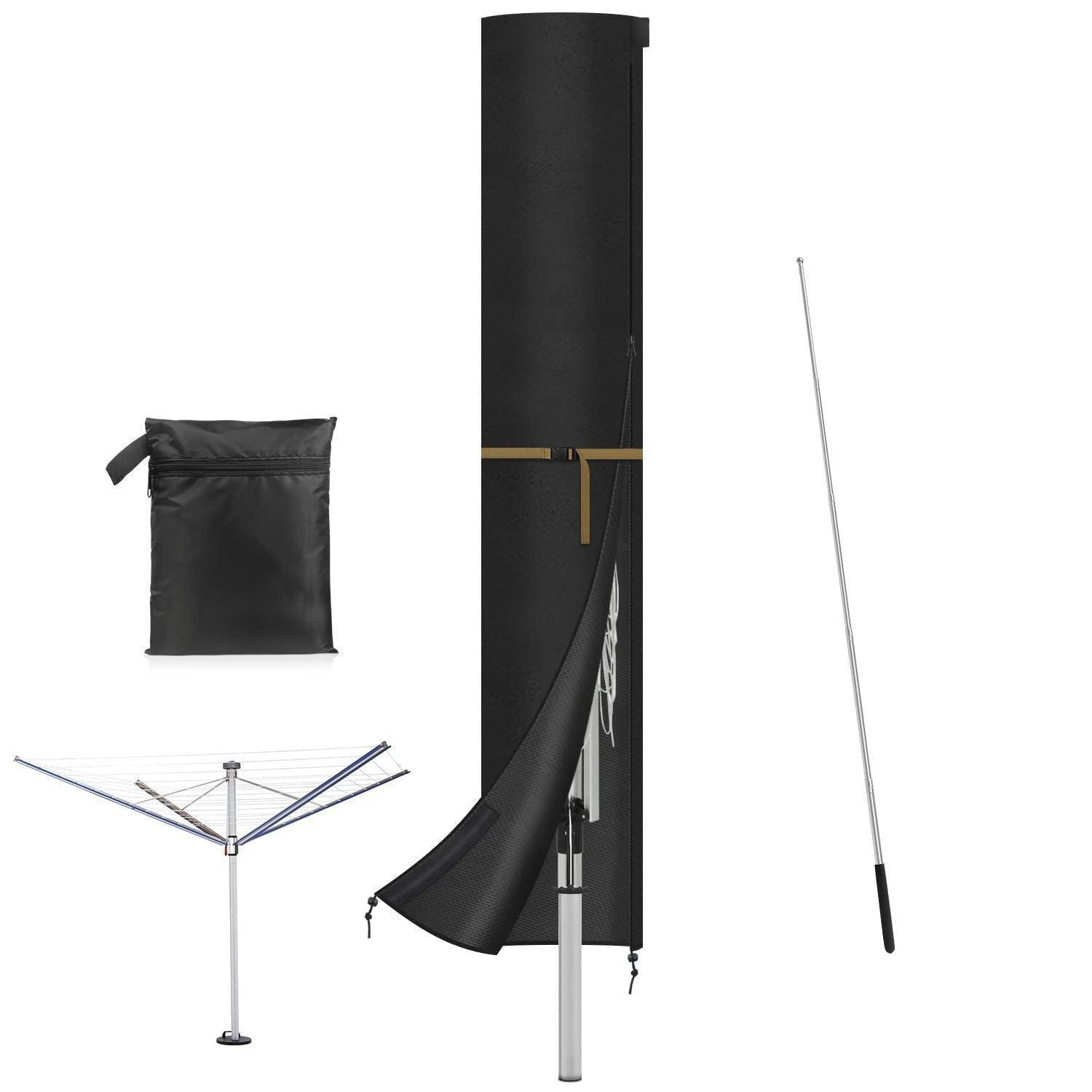 SCHUTZHÜLLE für Wäschespinne 185 x 32 cm Wasserdicht - Schwarz, Kunststoff (1/1/1cm)