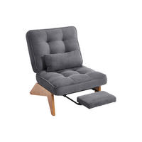 SESSEL Cord Dunkelgrau mit verstellbarer Rückenlehne und mit Lendenkissen - Dunkelgrau, Holzwerkstoff/Textil (73/90/127cm) - WISHDOR