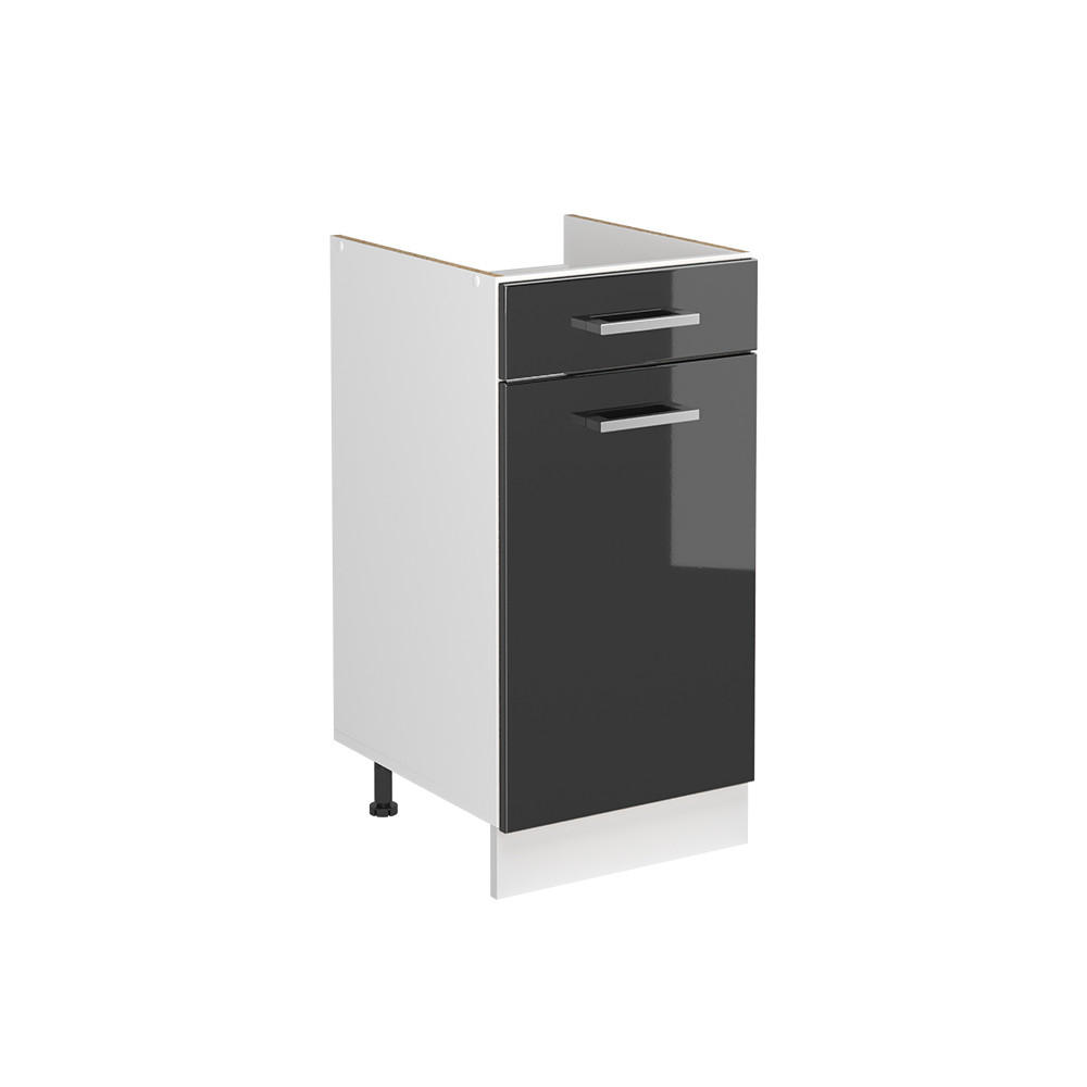 SPÜLENUNTERSCHRANK R-Line, Anthrazit Hochglanz/Weiß, 40 cm ohne Arbeitsplatte - Anthrazit/Weiß, Holzwerkstoff (40/81.6/46cm) - Vicco