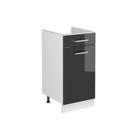SPÜLENUNTERSCHRANK R-Line, Anthrazit Hochglanz/Weiß, 40 cm ohne Arbeitsplatte - Anthrazit/Weiß, Holzwerkstoff (40/81.6/46cm) - Vicco