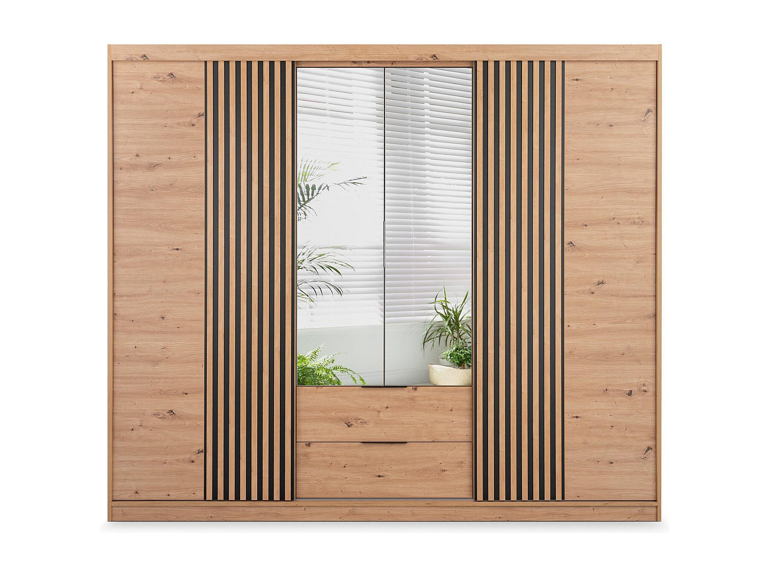 KLEIDERSCHRANK - 250 cm x 60 cm - Holz, Platte - Naturfarben Hell SIDOVIA - Naturfarben, Holz (250/213/60cm) - Vente-Unique