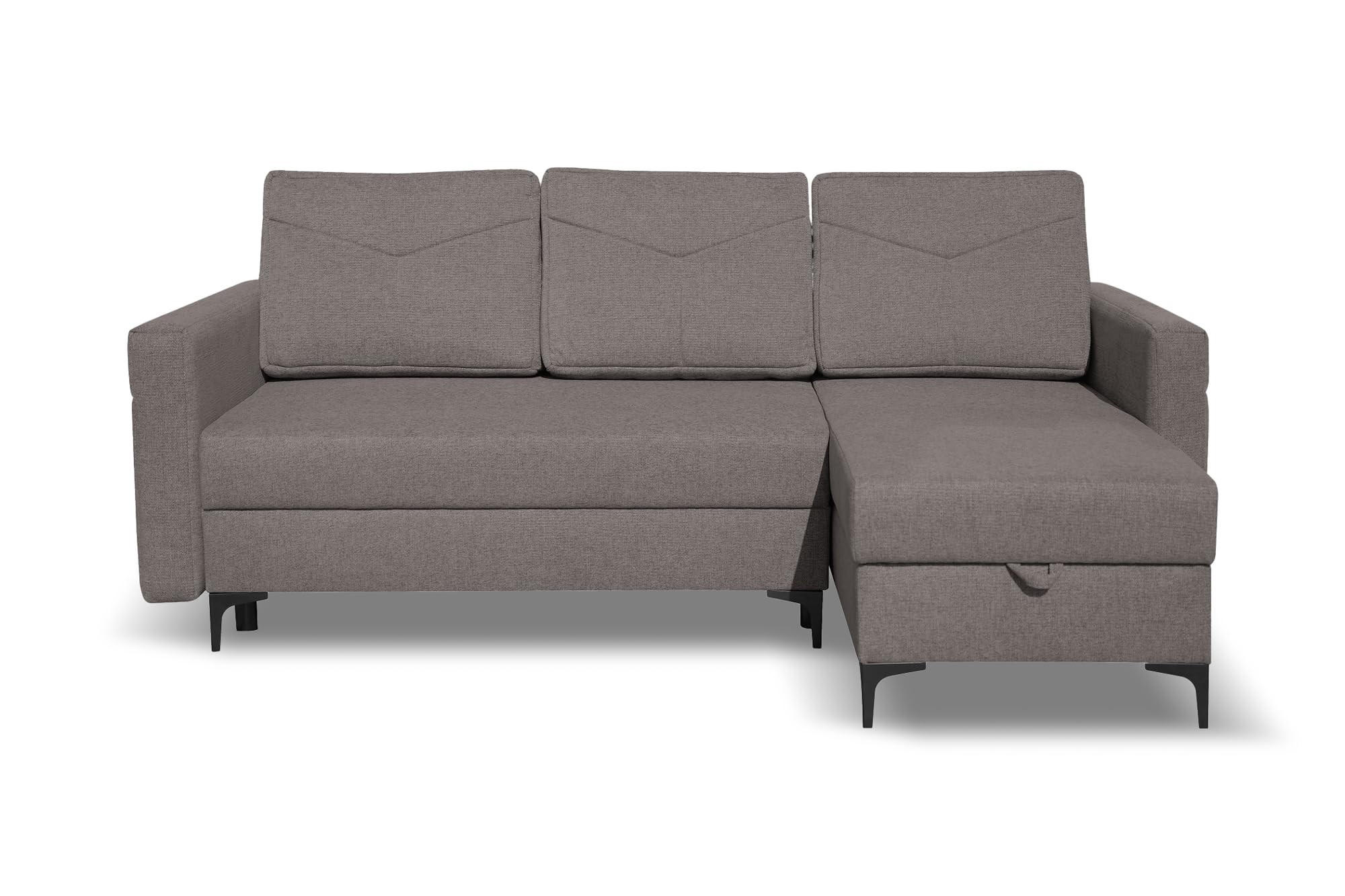 ECKSOFA KAIRO mit Schlaffunktion und Zwei Bettkasten (Braun) - Braun, Textil (230/150cm) - VENASI MÖBEL