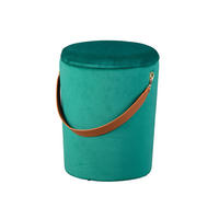 POUF grün und braun - Grau, Holzwerkstoff (35/45/35cm) - ebuy24