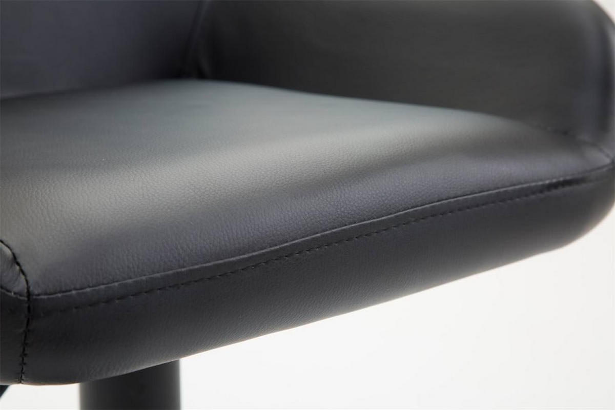 BARHOCKER 2er Set Lederlook schwarz - Schwarz, Textil/Metall (51/89/52cm) - CLP
