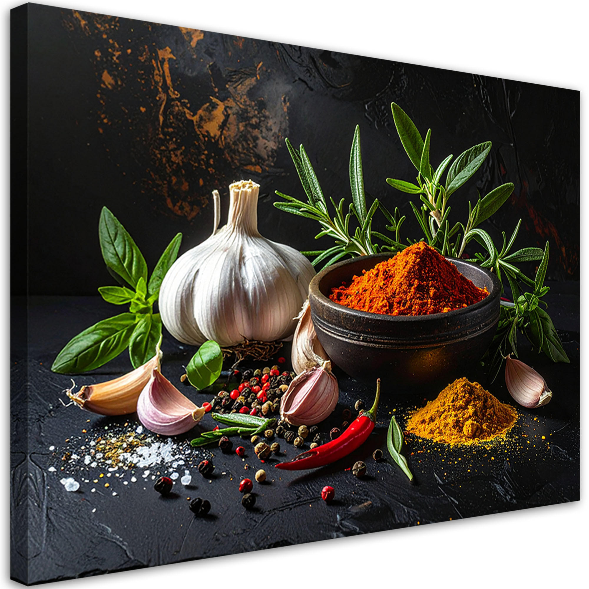 LEINWANDBILD Essen & Trinken 100x70cm - Multicolor, Textil (100/70cm) - Feeby