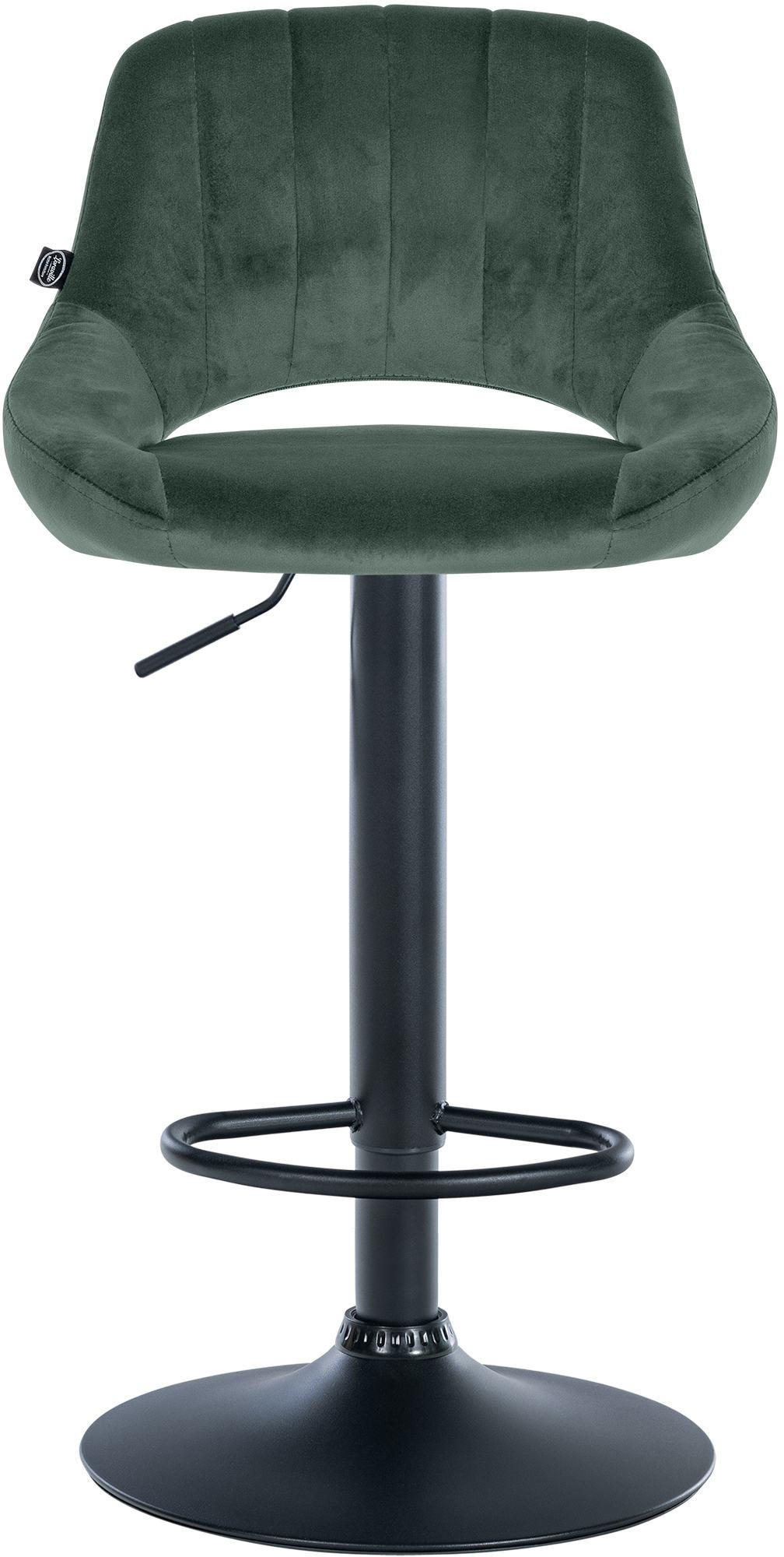 BARHOCKER 2er Set Samt grün - Schwarz/Grün, Textil (47/85/48cm) - CLP