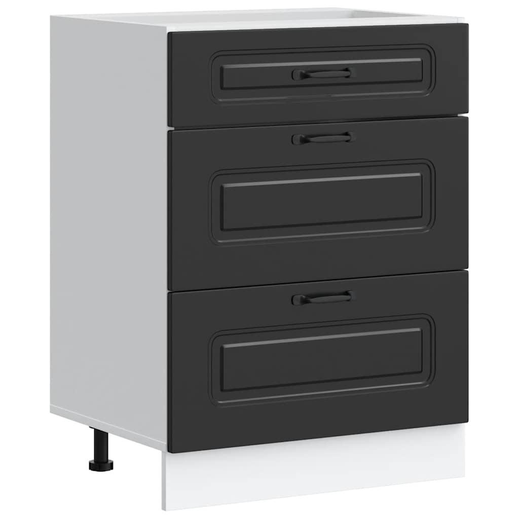 vidaXL Küchenunterschrank Schwarz 60x81.5x46 cm