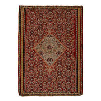 HANDWEBTEPPICH Kelim Senneh Rot 198/138 cm Schurwolle - Rot, Textil (138/198cm) - Looma