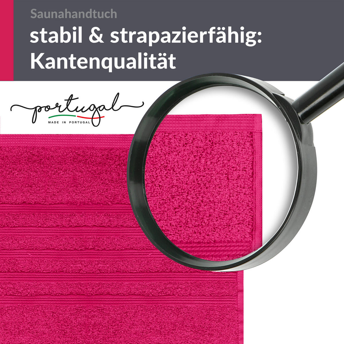 BADETUCH London Rhabarber Rot 100x200 cm - Pink, Textil (100/200cm) - Lashuma