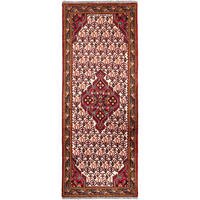 LÄUFER Orient handgeknüpft Assadabad Beige, Rot 195/75 cm Schurwolle - Beige/Rot, Textil (75/195cm) - Looma