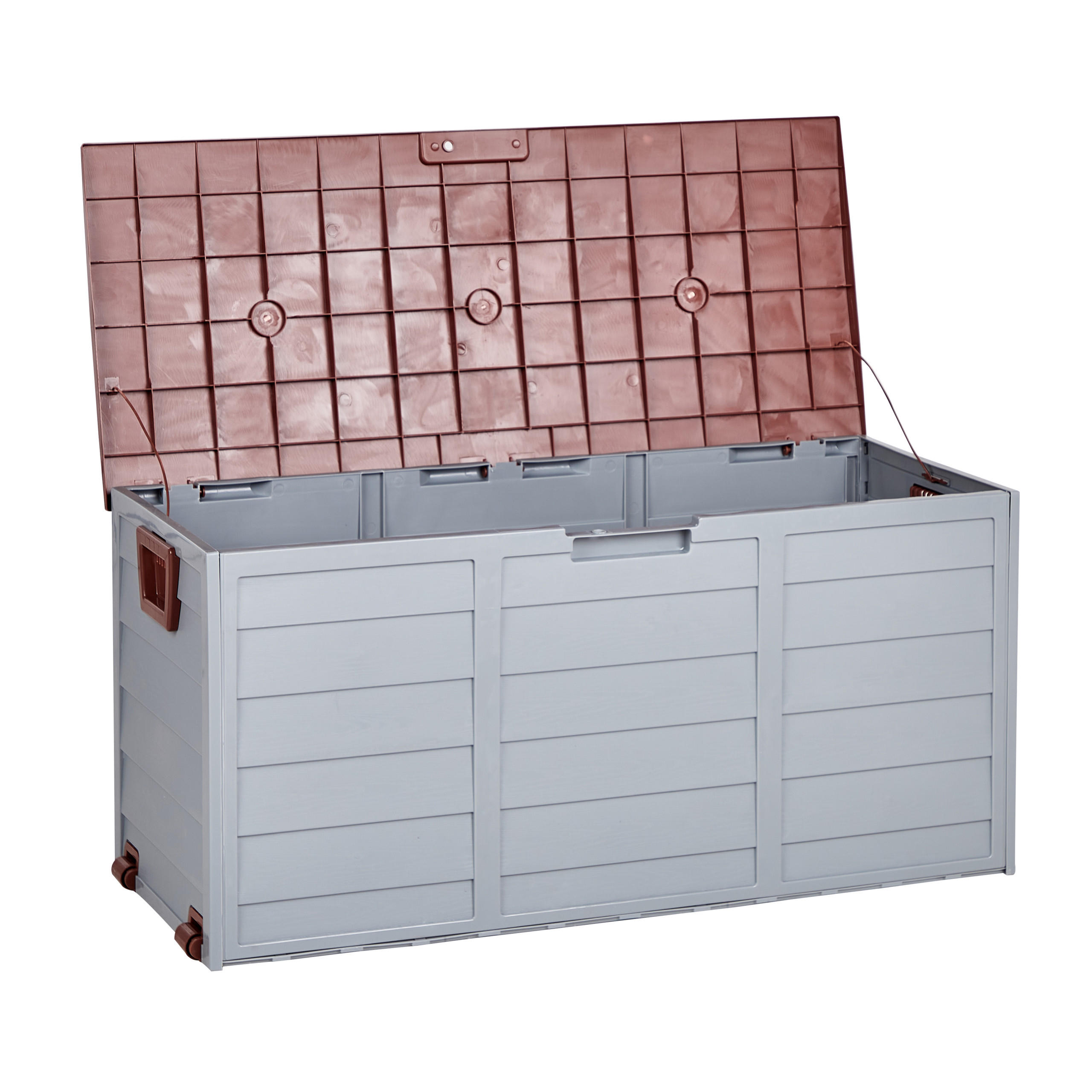 AUFBEWAHRUNGSBOX Grau Locarno - Braun/Grau, Kunststoff (112/53/50cm) - Beliani
