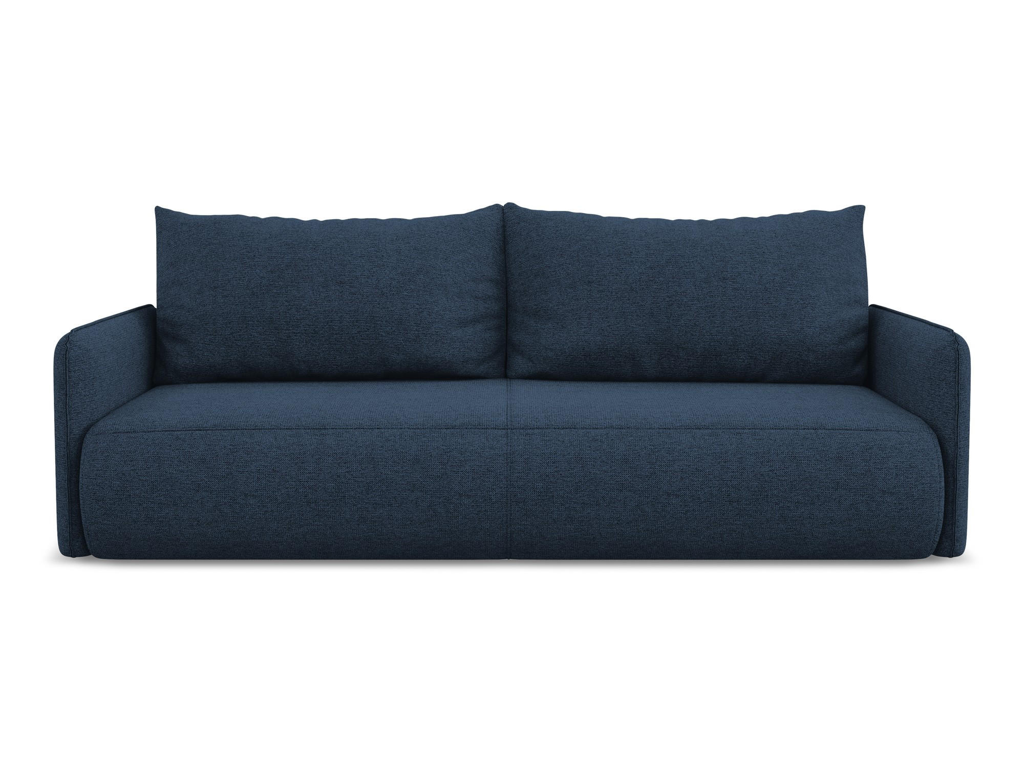3-SITZER SOFA mit Schlaffunktion Chenille Stoff Blau - Blau/Schwarz, Kunststoff/Textil (216/86/105cm) - Makamii