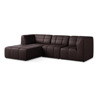 ECKSOFA Links Kunstleder Violett - Pflaume/Schwarz, Holzwerkstoff/Kunststoff (266/175cm) - Makamii