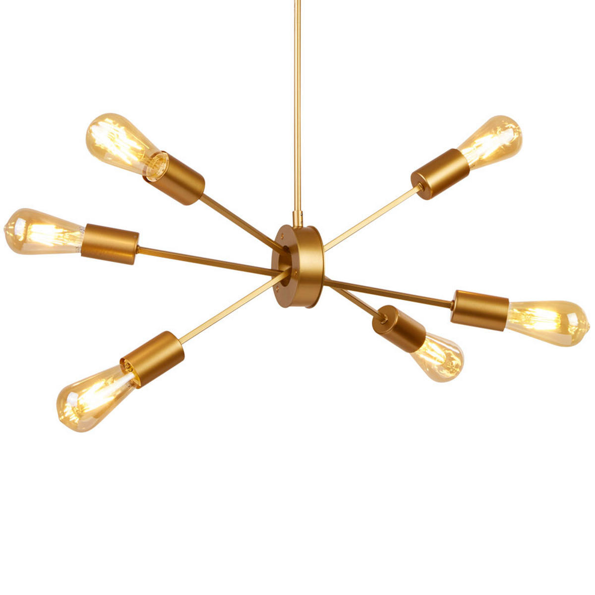 HÄNGELEUCHTE Gold matt 6-flammig - Goldfarben, Metall (53/23/107cm)