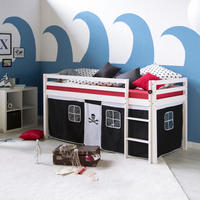 HOCHBETT Leiter 90/200 cm Pirat - Schwarz/Weiß, Holz/Textil (90/200cm) - Homestyle4u