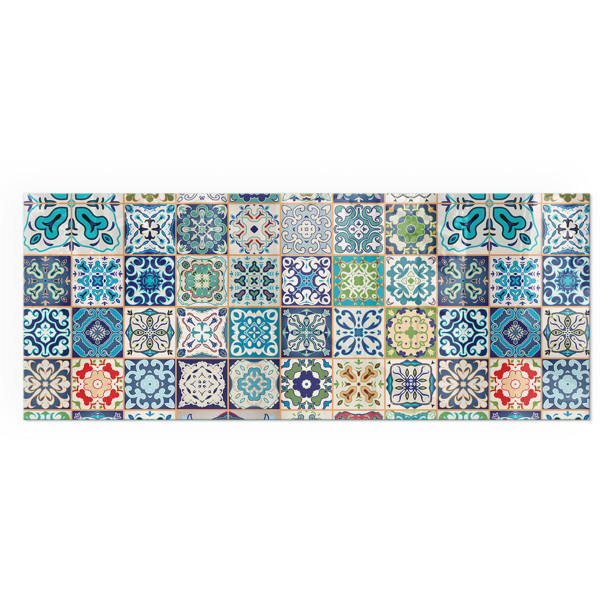 GLASPLATTE für Kamin 125x50 cm - Blau, Glas (125/50/0.4cm) - TULUP