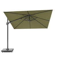 AMPELSCHIRM quadratisch 3 x 3 m Challenger T² Premium 360° kippbar dunkelgrün/anthrazit - Dunkelgrün, Metall (300/300cm) - Platinum