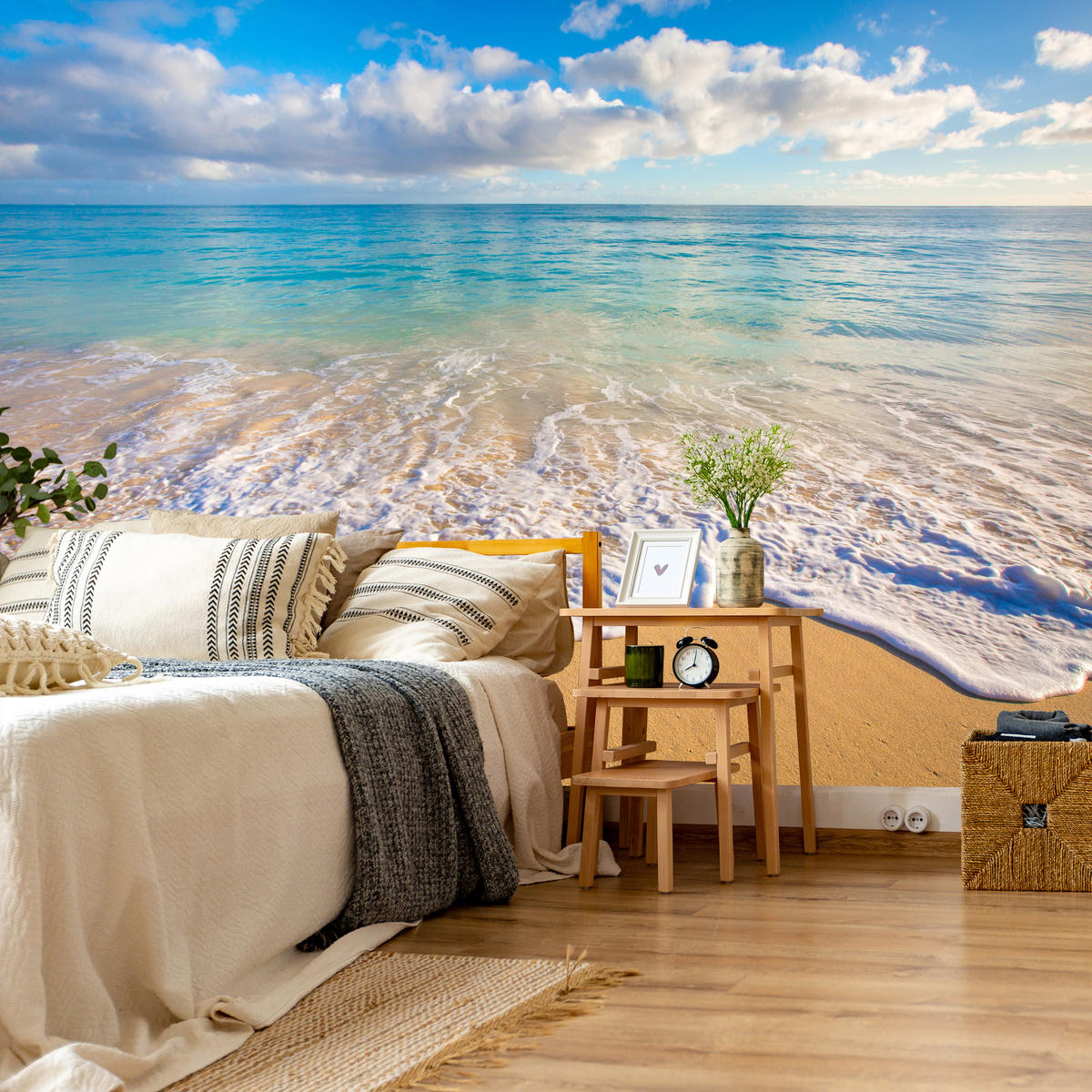 FOTOTAPETA Pre Obývaciu Izbu Tyrkysové More Vlny Zlatá Pláž 400 x 280 cm - hnedá/žltá, papier (400/280cm) - Muralo