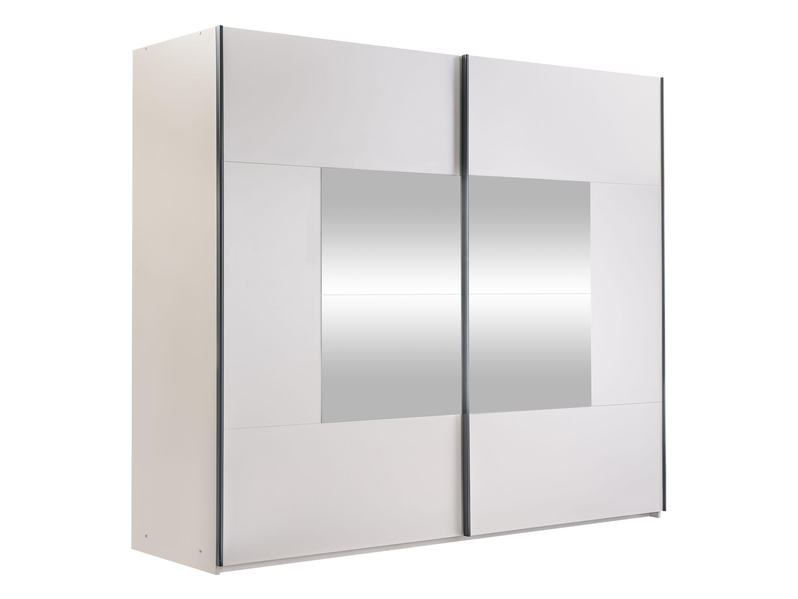 SCHIEBETÜRENSCHRANK Boston 250 - Kaschmir/Silberfarben, Holzwerkstoff/Metall (250/215/65cm) - MIRJAN24