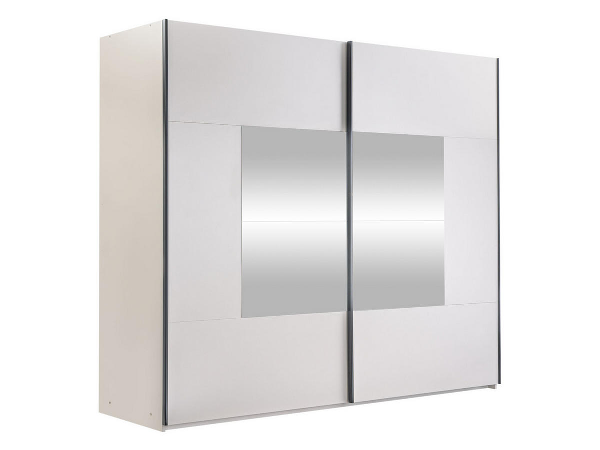 SCHIEBETÜRENSCHRANK Boston 250 - Kaschmir/Silberfarben, Holzwerkstoff/Metall (250/215/65cm) - MIRJAN24