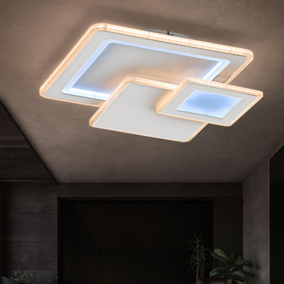 LED DECKENLEUCHTE MOLA Weiß Metall - Weiß, Metall (48/48/7.5cm) - Wofi