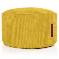 SITZSACK-HOCKER Pouf "Cord" 45x25cm - Gelb, Textil (45/25/45cm) - Green Bean
