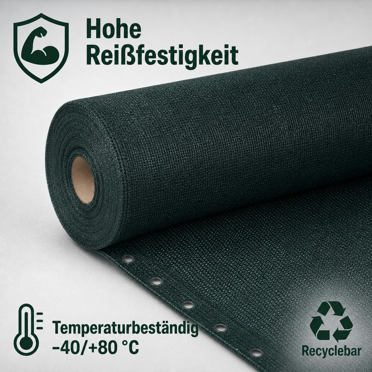 SICHTSCHUTZNETZ - Grün, Kunststoff (100/100cm) - KLASEBO