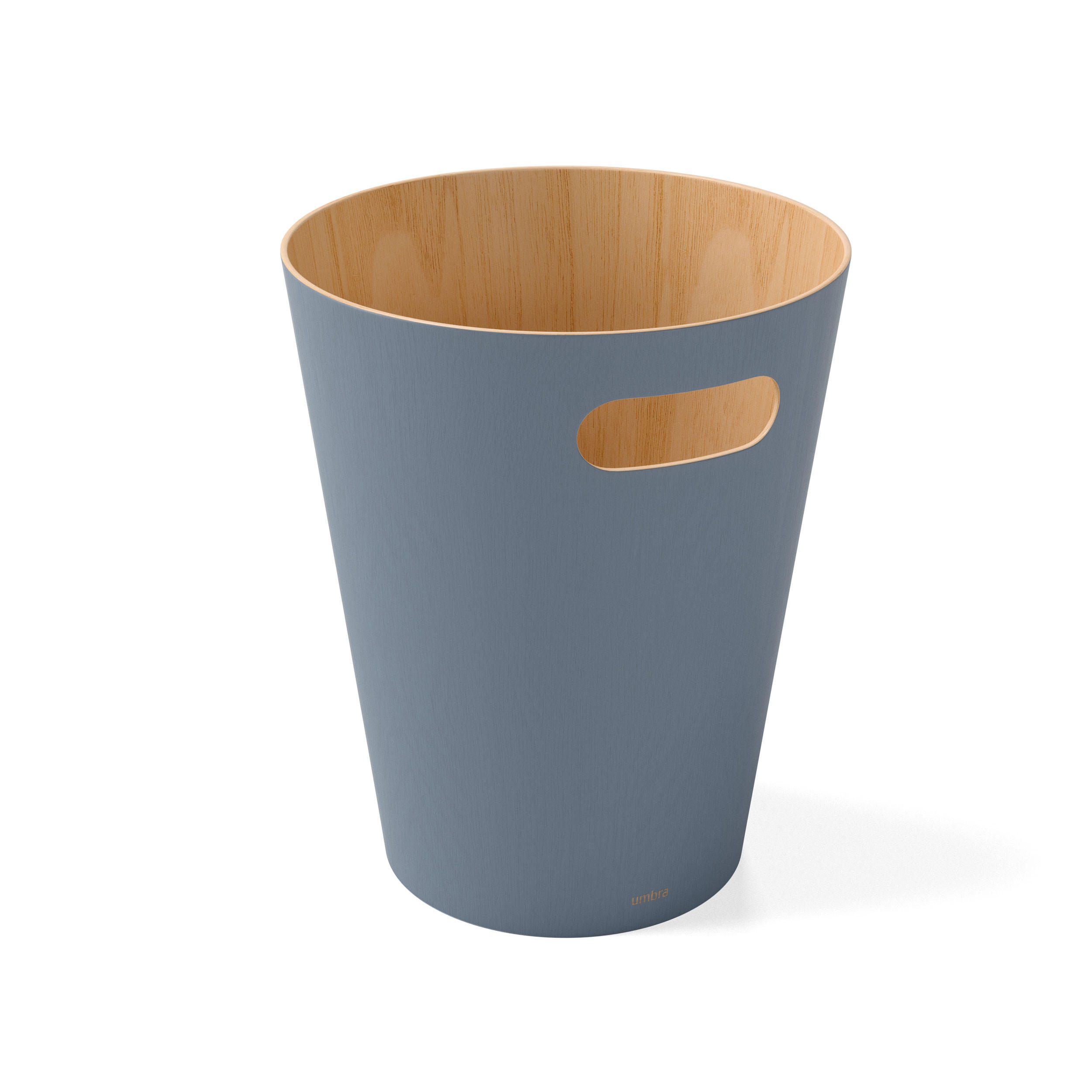 ABFALLEIMER Woodrow, Schieferblau - Blau, Holz (23/28/23cm)
