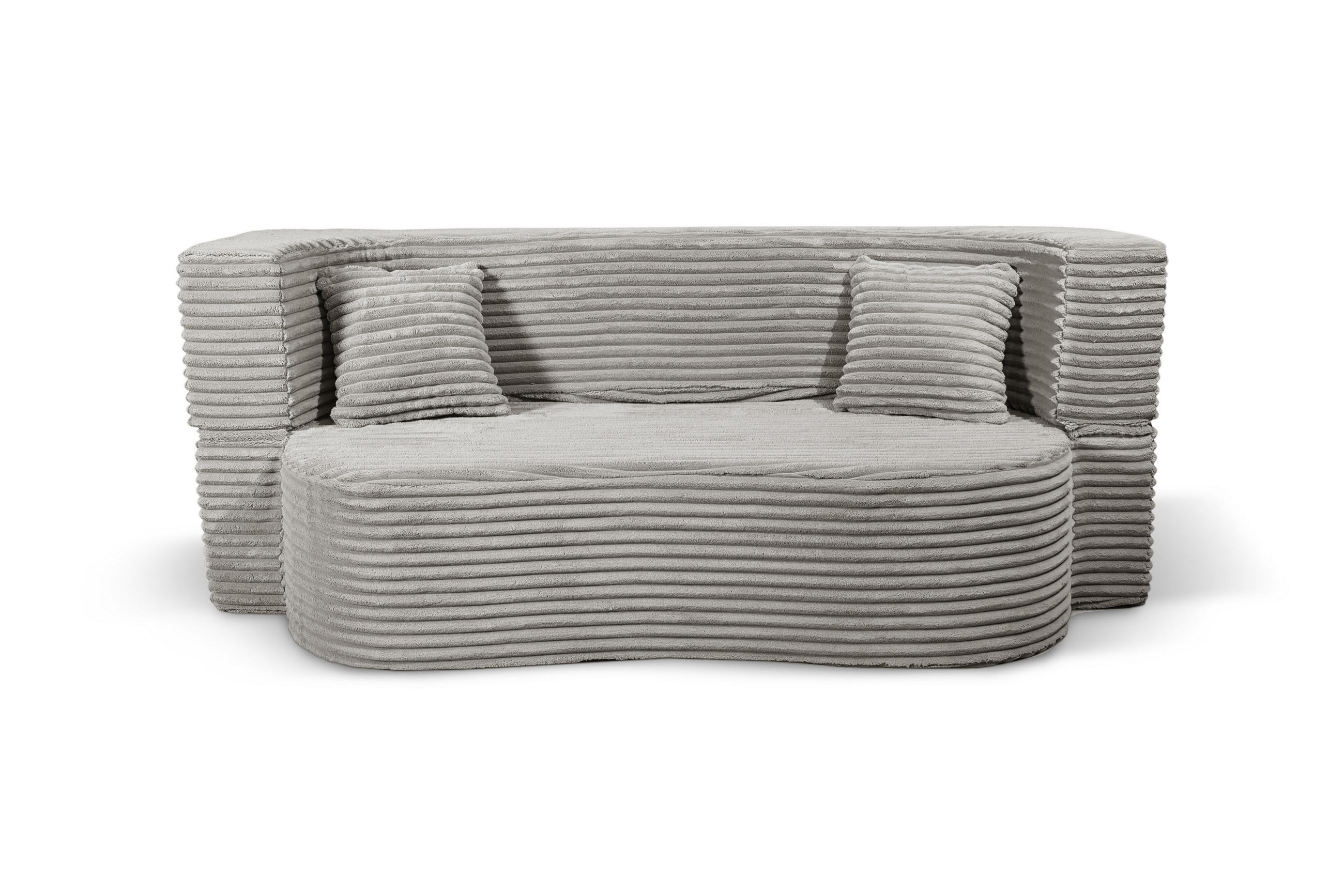 SCHLAFSOFA MYFOAM, Sofa mit Schlaffunktion, Farbe: Grau, Cordstoff - Hellgrau, Textil (200/80/72cm) - Storez24