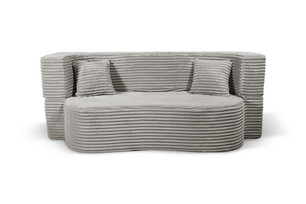 SCHLAFSOFA MYFOAM, Sofa mit Schlaffunktion, Farbe: Grau, Cordstoff - Hellgrau, Textil (200/80/72cm) - Storez24