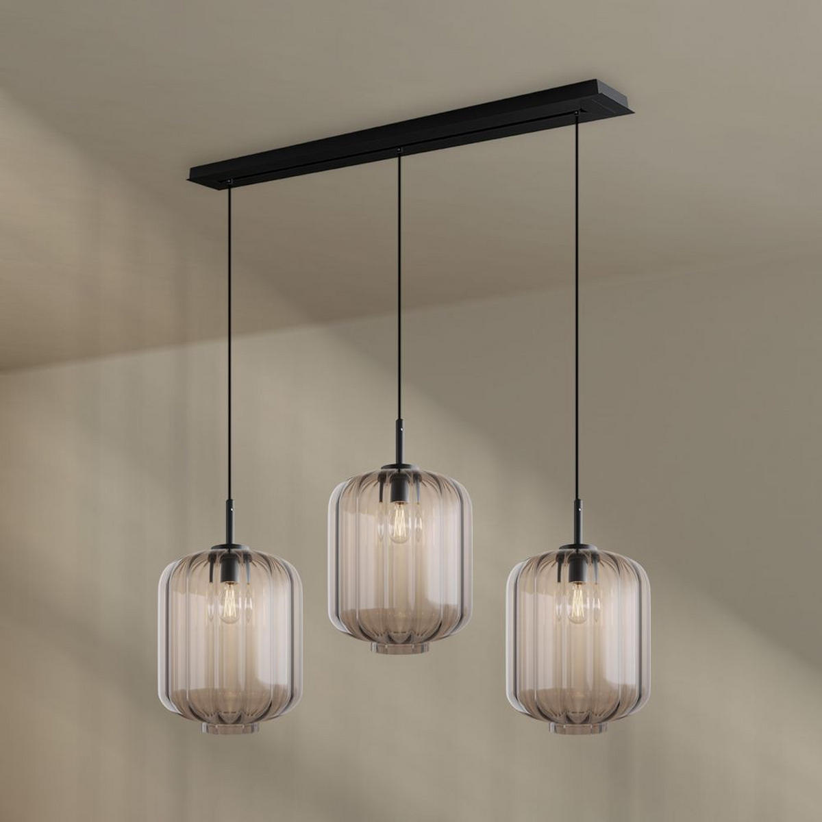 HÄNGELEUCHTE Velo 3-flammig Klar Ø 25cm - Klar/Schwarz, Glas (25/25/27cm) - s.luce