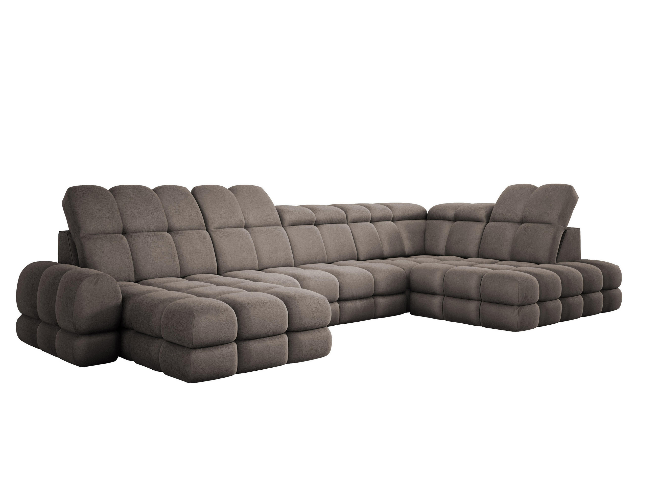 ECKSOFA TOLLO Solar-stoff U-form 400x217x105 cm schokolade - Bronzefarben, Holz/Textil (217/400cm) - DomoHome