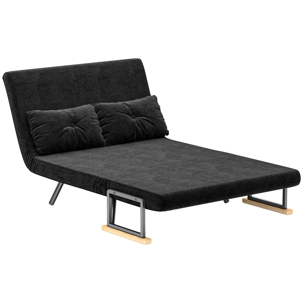 SCHLAFSOFA 2er-Sitz DE-14626 4-in-1 mit 5-fach verstellbarer Rückenlehne Schwarz - Schwarz, Textil (102/81/73cm) - ComfortXL