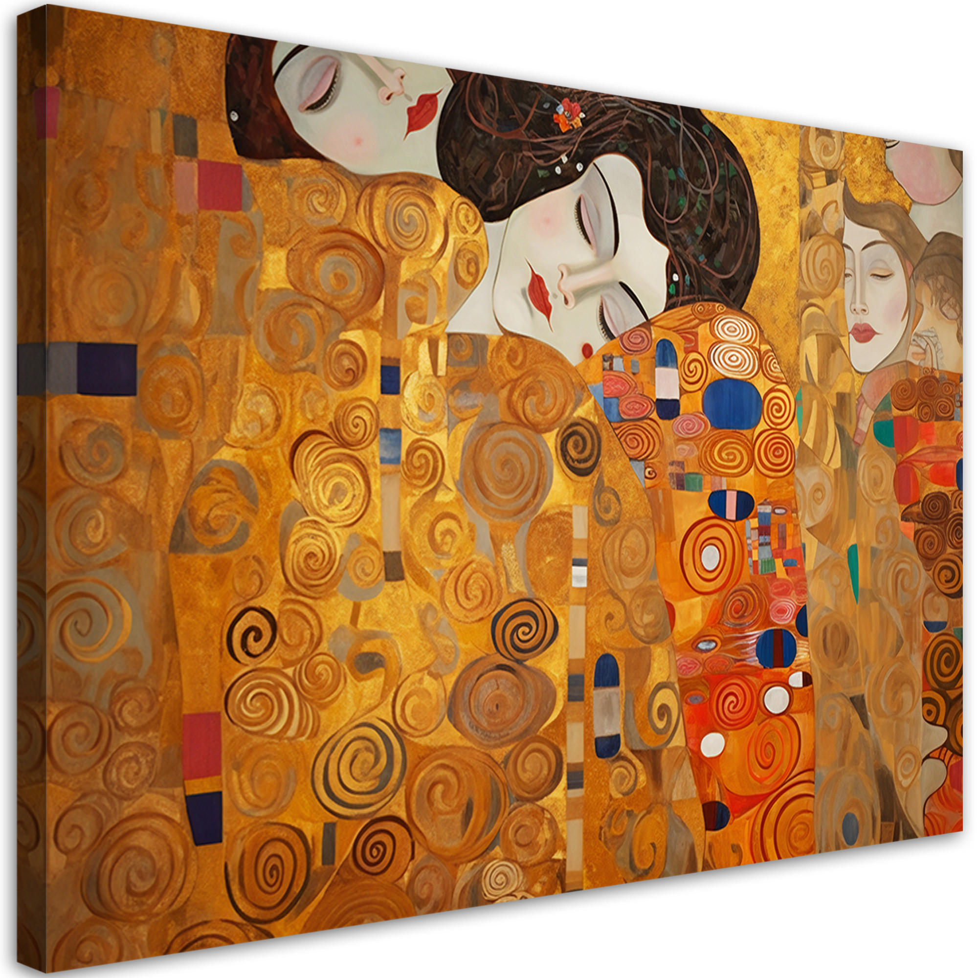 WANDBILD schöne frauen abstrakt g. klimt - Goldfarben, Textil (60/40cm) - Feeby