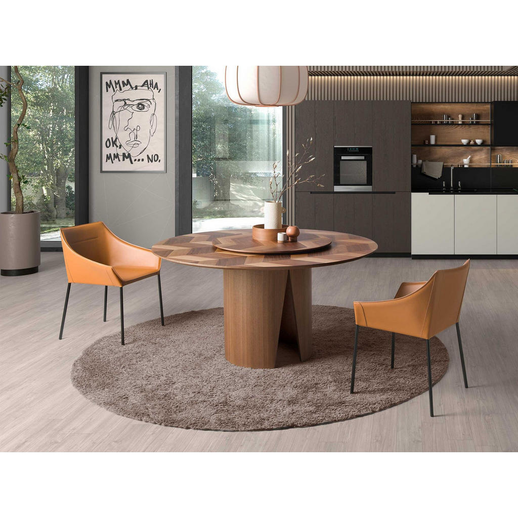 Thumbnail - Angel Cerda Esstisch, Walnuss, Holz, 150x76x150 cm, Esszimmer, Tische, Esstische