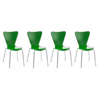 BESUCHERSTUHL 4er Set Holz Grün - Grün, Holz/Metall (45/85/49cm) - CLP