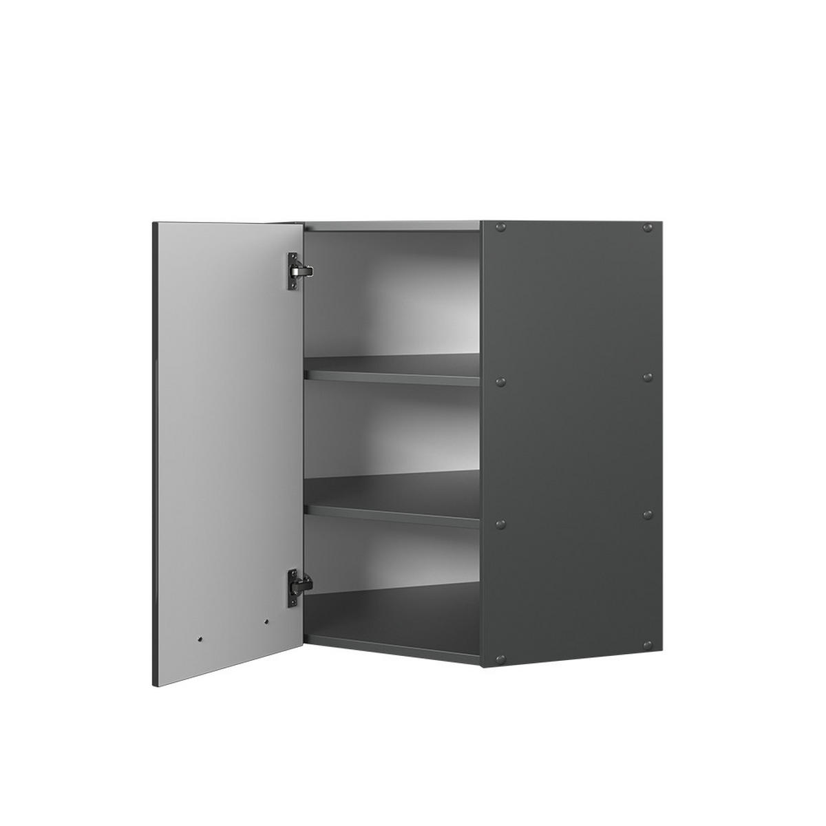 ROHOVÝ VĚŠÁK NA STĚNU Fame-Line Antracitový vysoký lesk - antracitová/vysoce lesklá černá, kompozitní dřevo (57/72/34.1cm) - Vicco