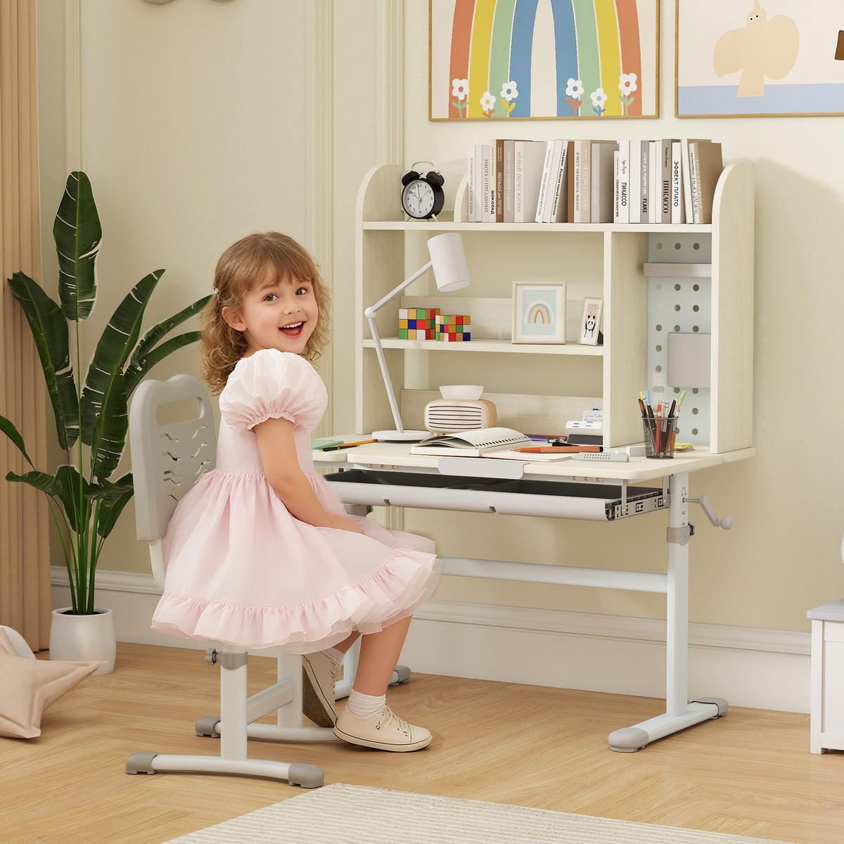 KINDERSCHREIBTISCH DE-17550 Naturholz - Naturfarben, Kunststoff (80/130.5/51cm) - ComfortXL