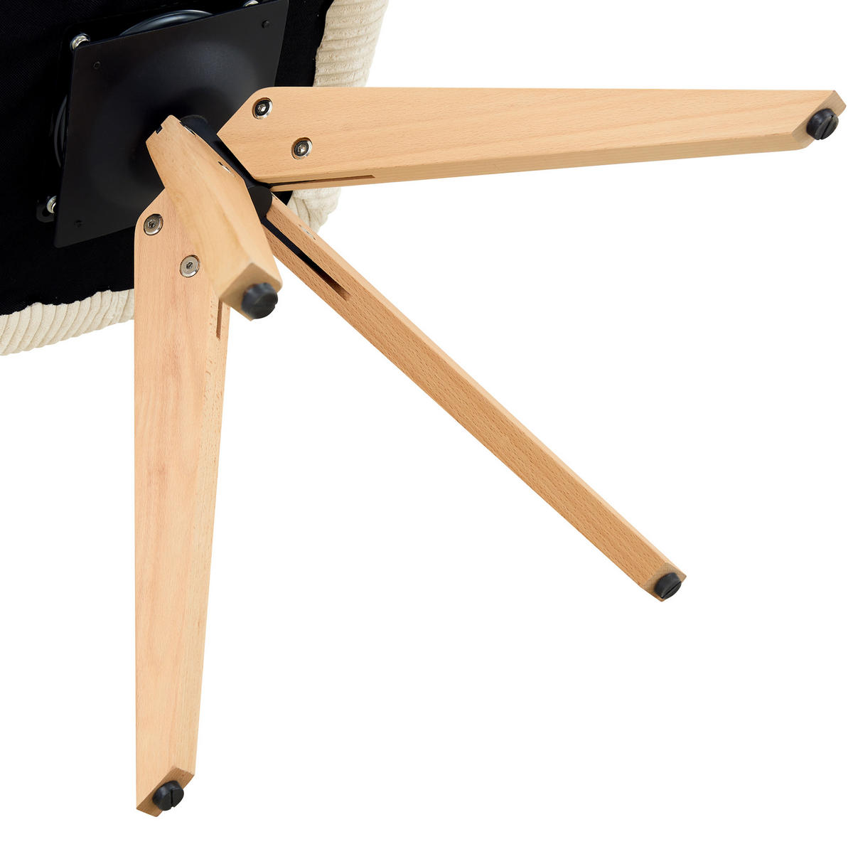 DREHSTUHL 2er-Set 360° drehbar Off White mit Massivholzbeinen - Weiß, Holz (44/84/56cm) - Meubliv