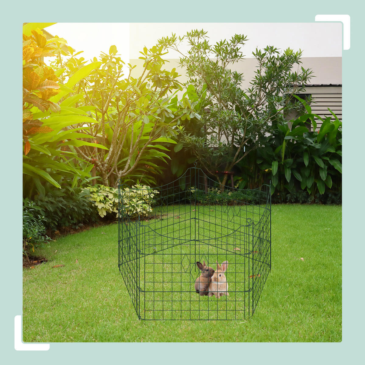 5xTEICHZAUN - Braun, Metall (365/66cm) - Relaxdays