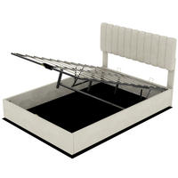 STAURAUMBETT 160/200 cm DE-35399 mit Gaslift-Staufach Beige - Beige, Metall (160/200cm) - ComfortXL